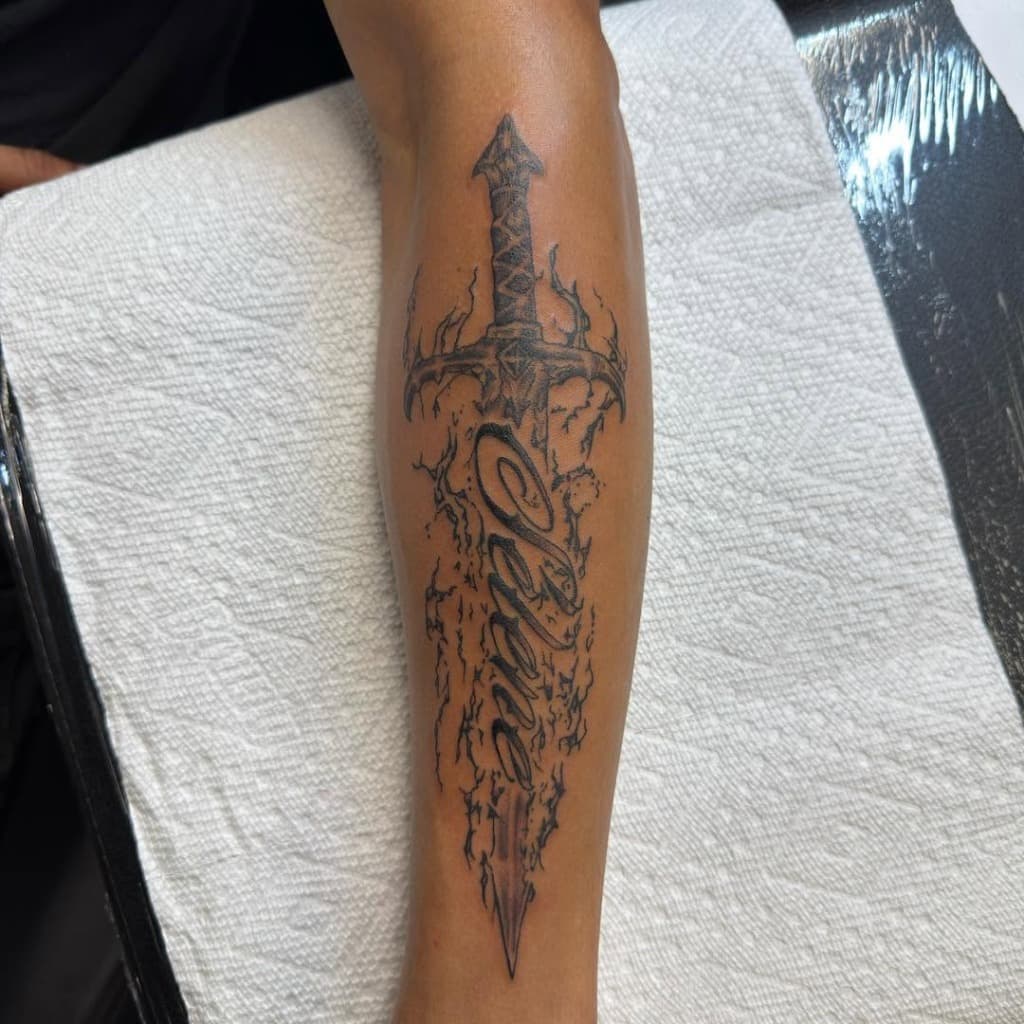 Dark Fantasy Dagger with Ethereal Smoke & Script